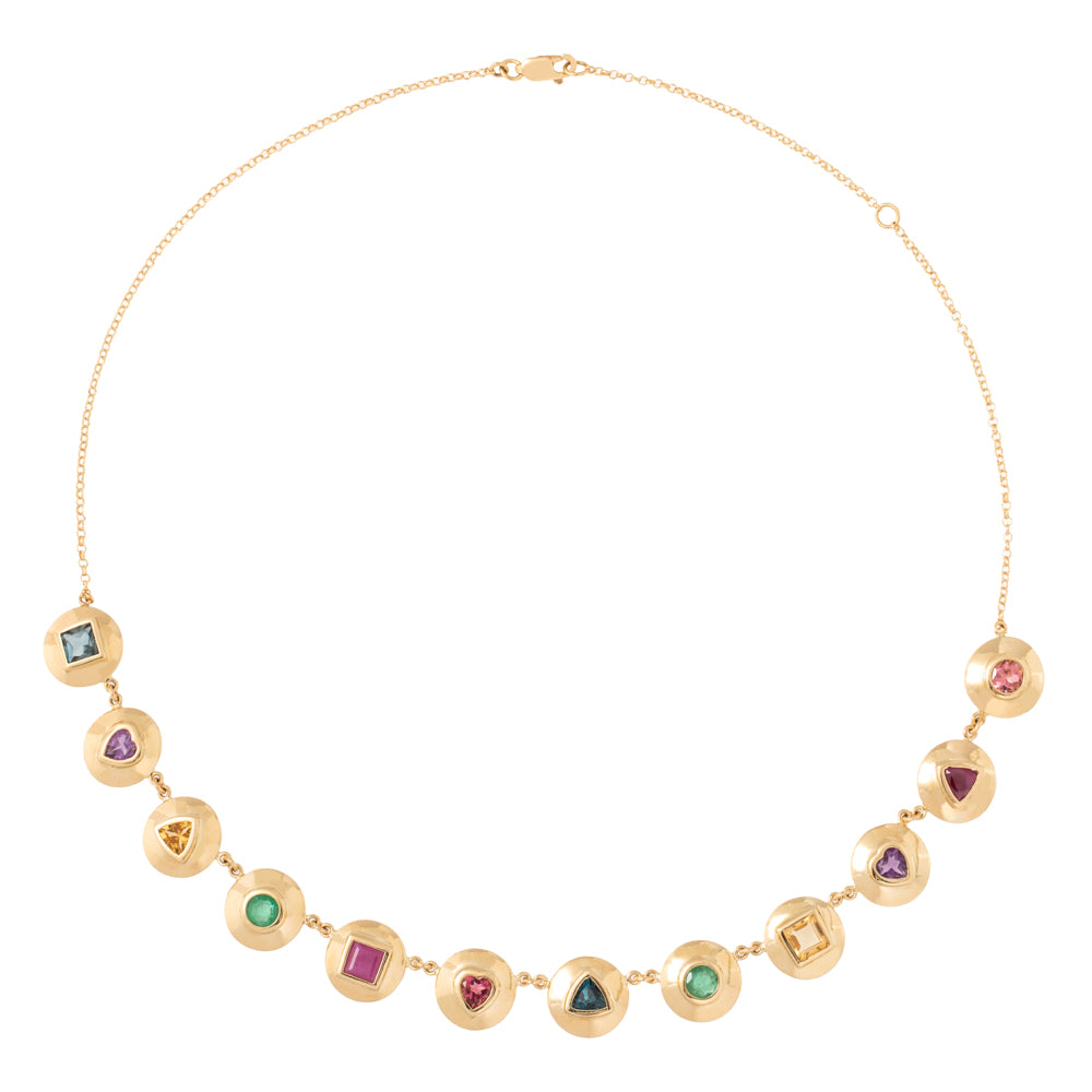 COLAR COM GEMAS COLORIDAS