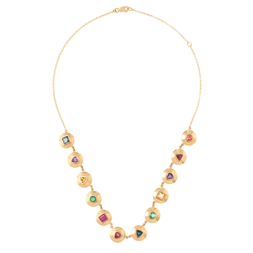 COLAR COM GEMAS COLORIDAS