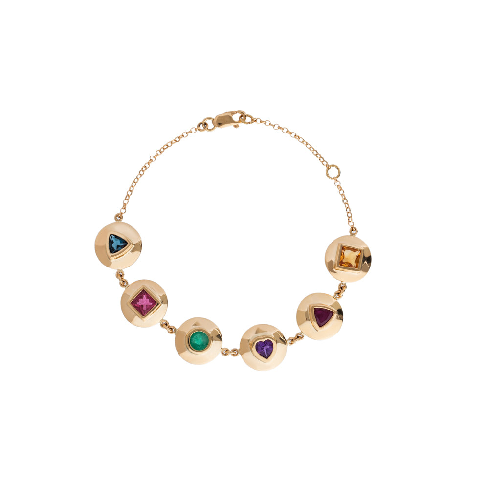 PULSEIRA COM GEMAS COLORIDAS