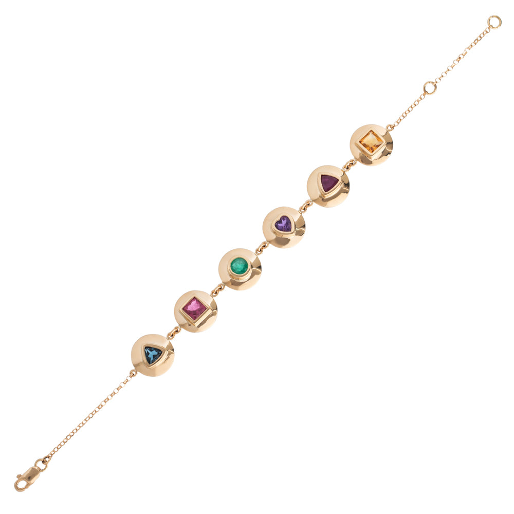 PULSEIRA COM GEMAS COLORIDAS