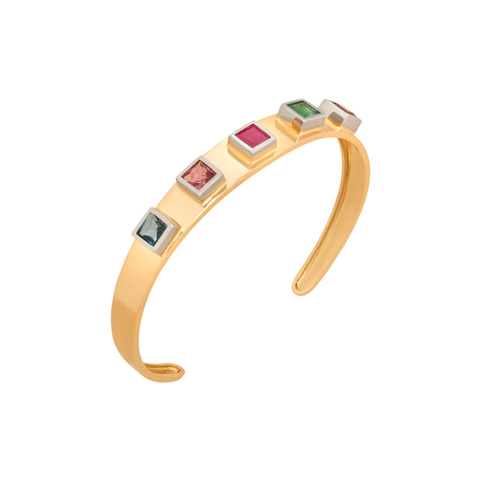 BRACELETE COM GEMAS COLORIDAS