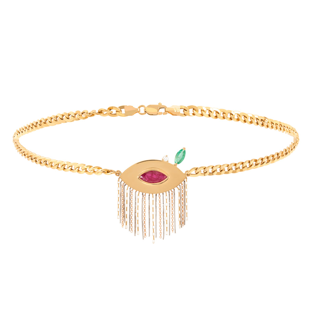 COLAR CHOKER OLHO GREGO COM FRANJAS