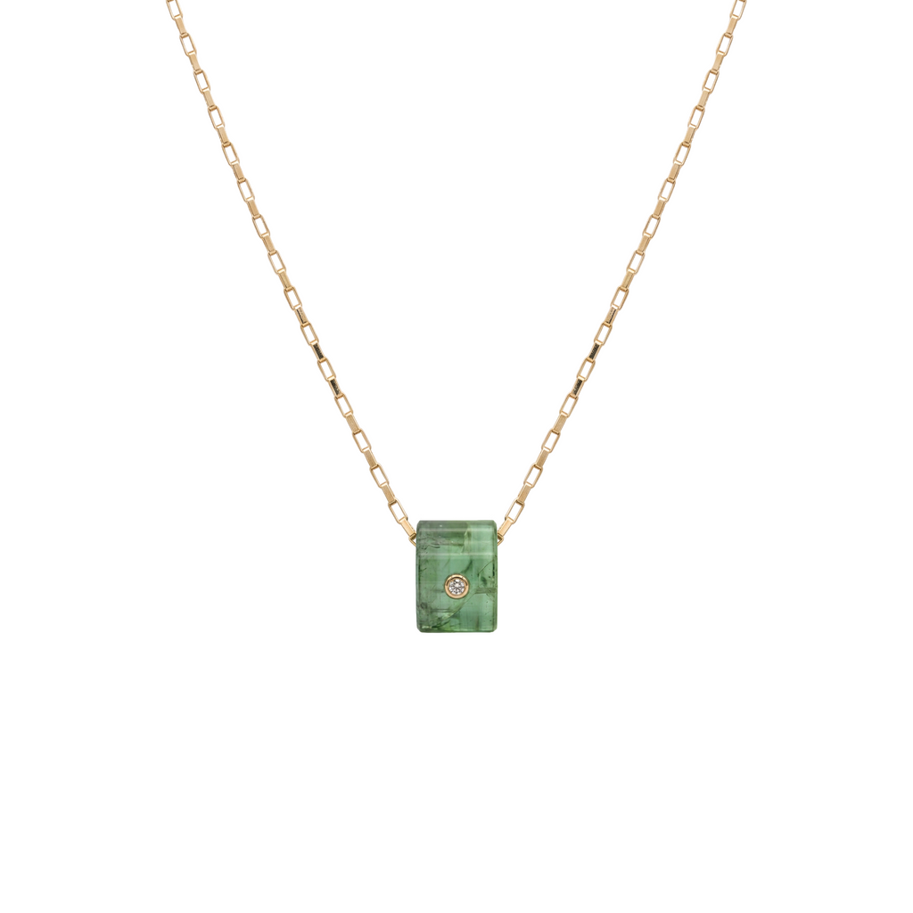 PINGENTE SEPARADOR TURMALINA VERDE COM DIAMANTE