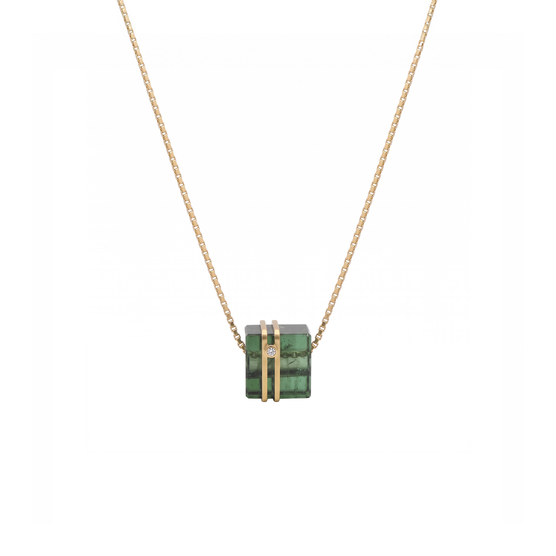 PINGENTE SEPARADOR TURMALINA VERDE COM DIAMANTE