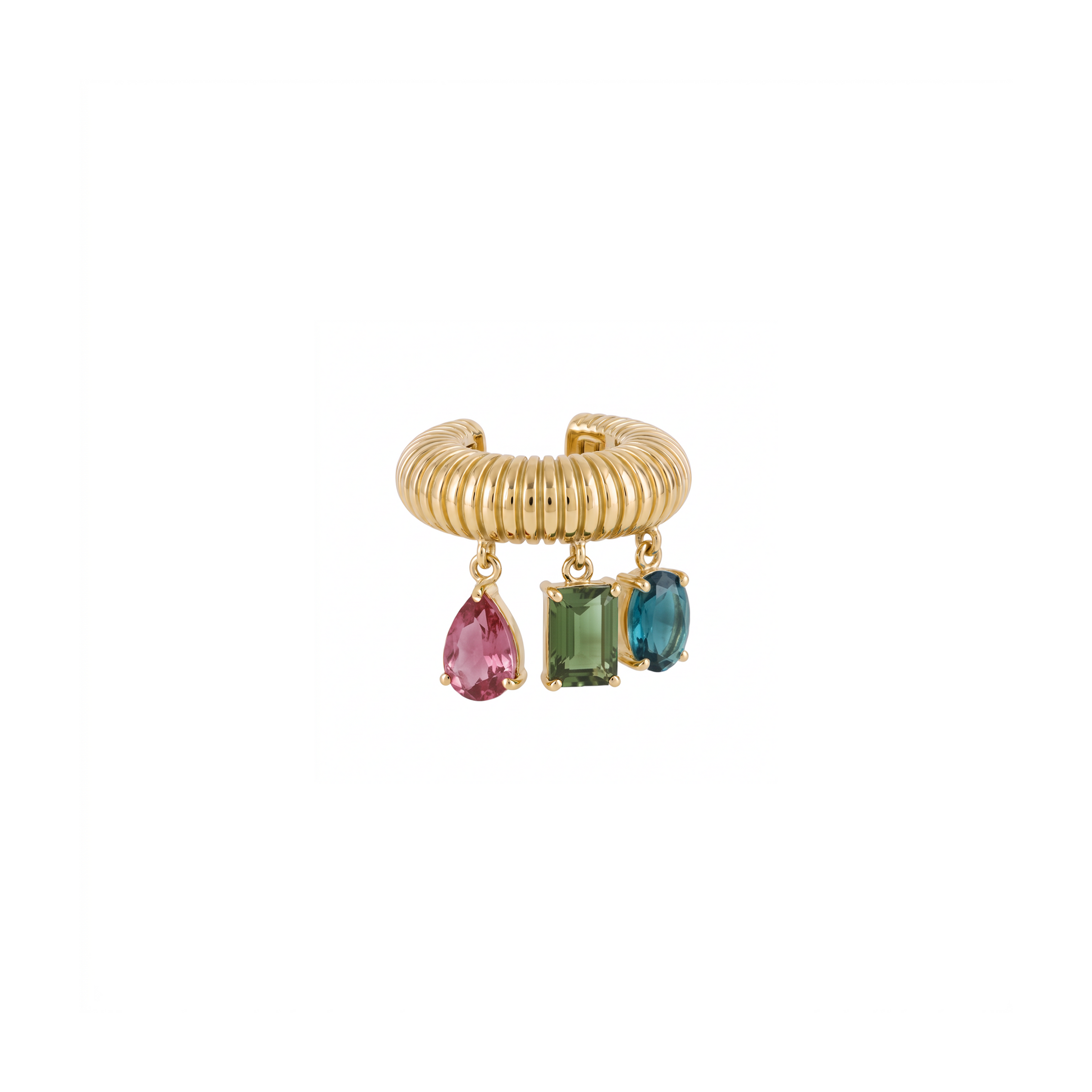 PIERCING  BOLD COM TURMALINAS E DIAMANTES