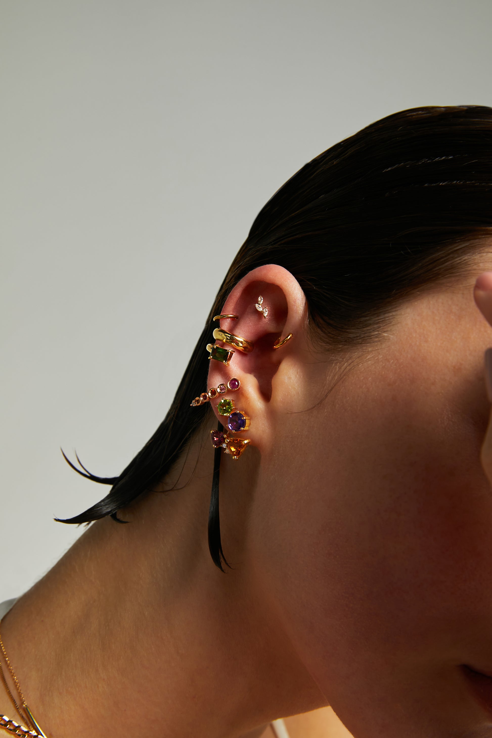 PIERCING DUPLO COM TURMALINA ROSA