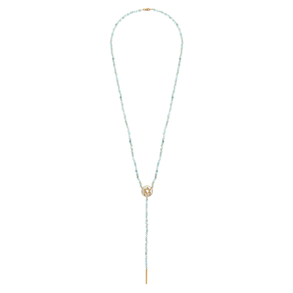 COLAR GRAVATINHA DE APATITA E MADREPÉROLA