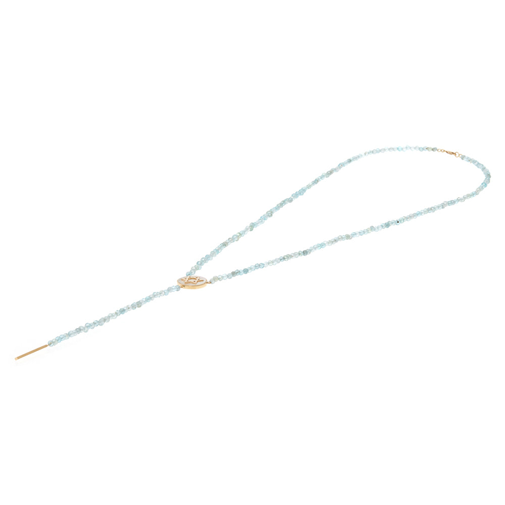 COLAR GRAVATINHA DE APATITA E MADREPÉROLA