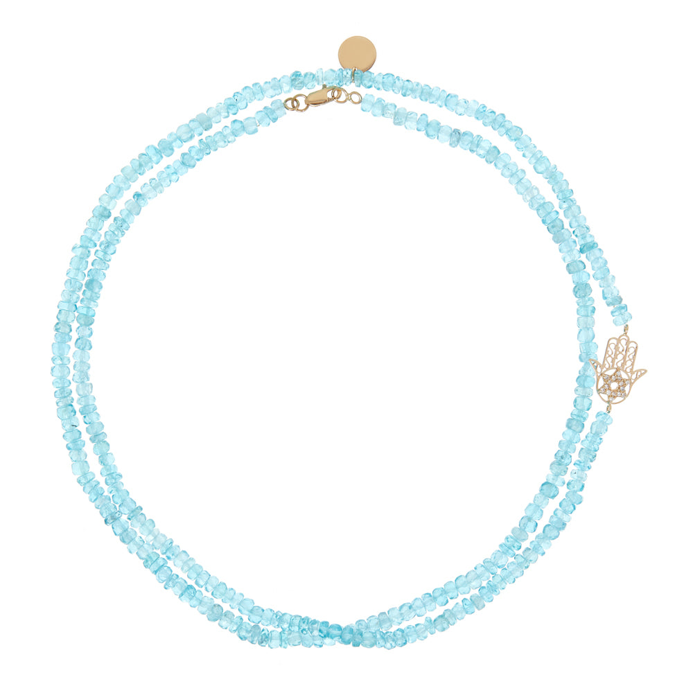 COLAR APATITA COM PINGENTE MÃO DE HAMSÁ