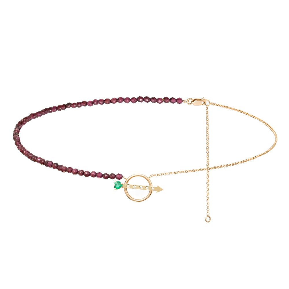 COLAR DUO COM FLECHA E GEMAS