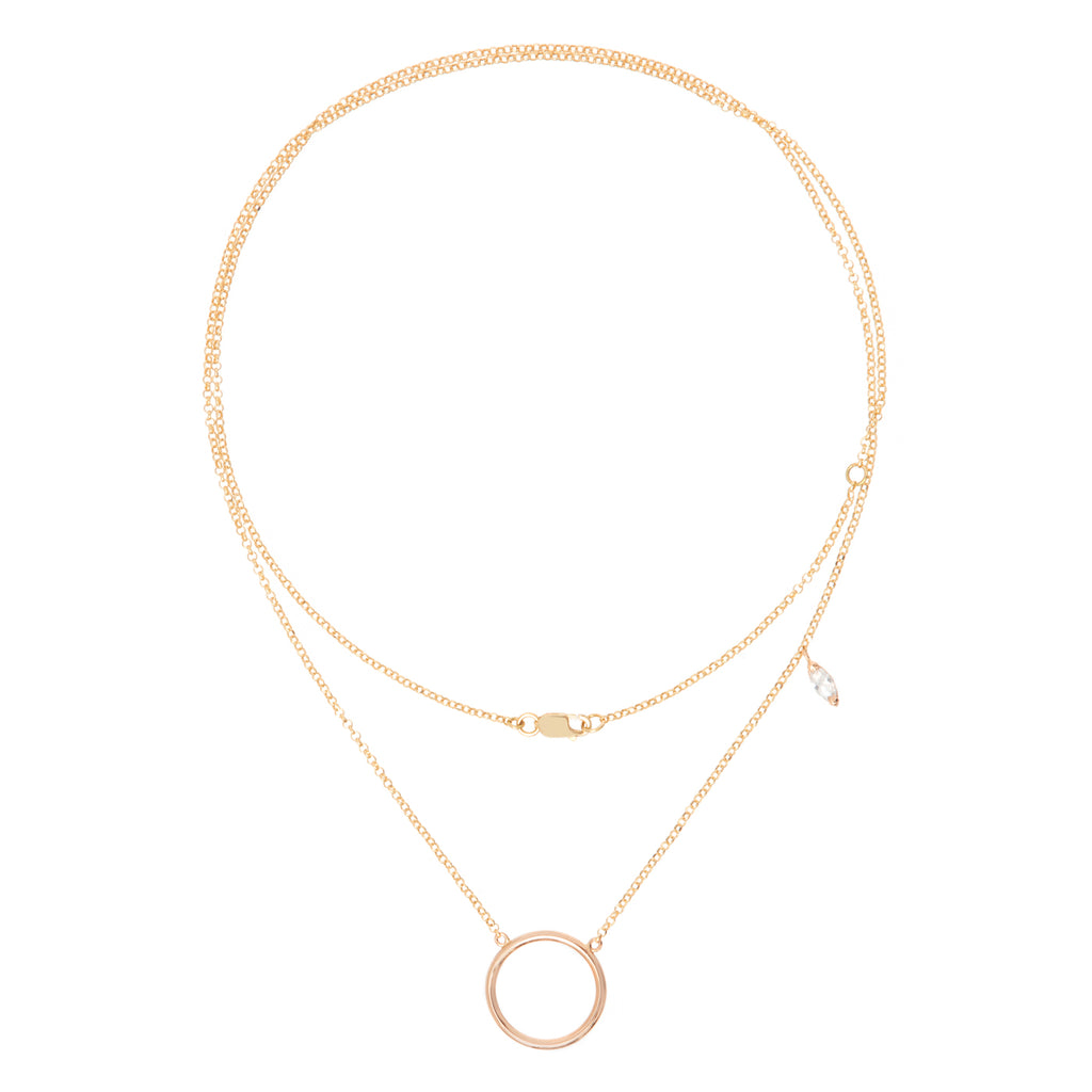 COLAR COM ELO E SAFIRA INCOLOR