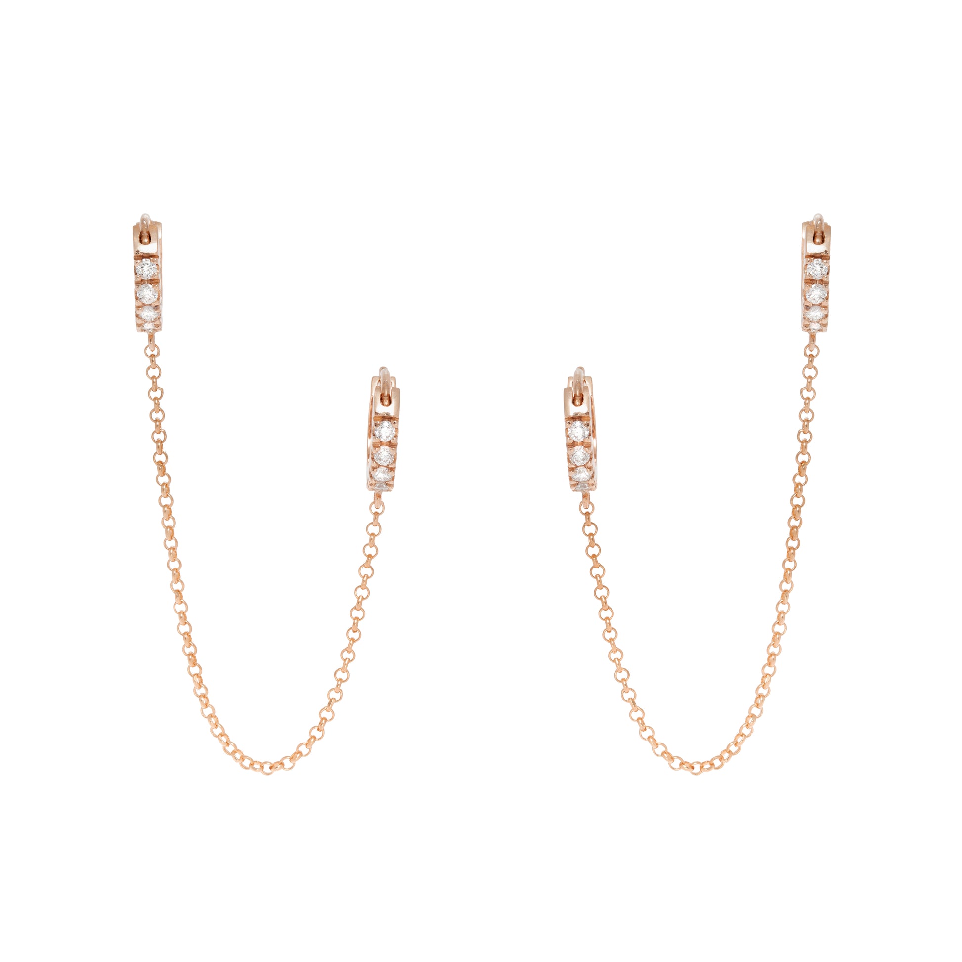 BRINCO ARGOLAS DE DIAMANTES COM FIO ELO PORTUGUÊS