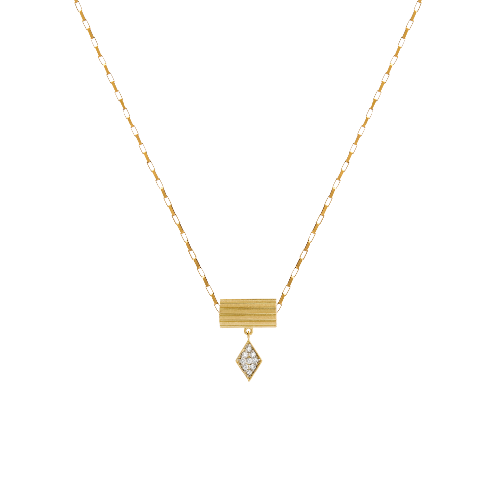 PINGENTE SEPARADOR LOSANGO COM DIAMANTES