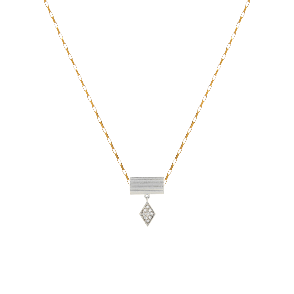 PINGENTE SEPARADOR LOSANGO COM DIAMANTES