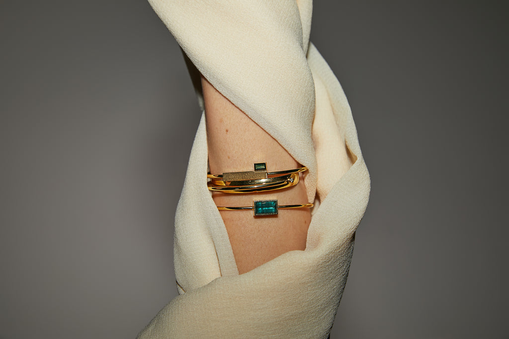 BRACELETE COM TURMALINA VERDE