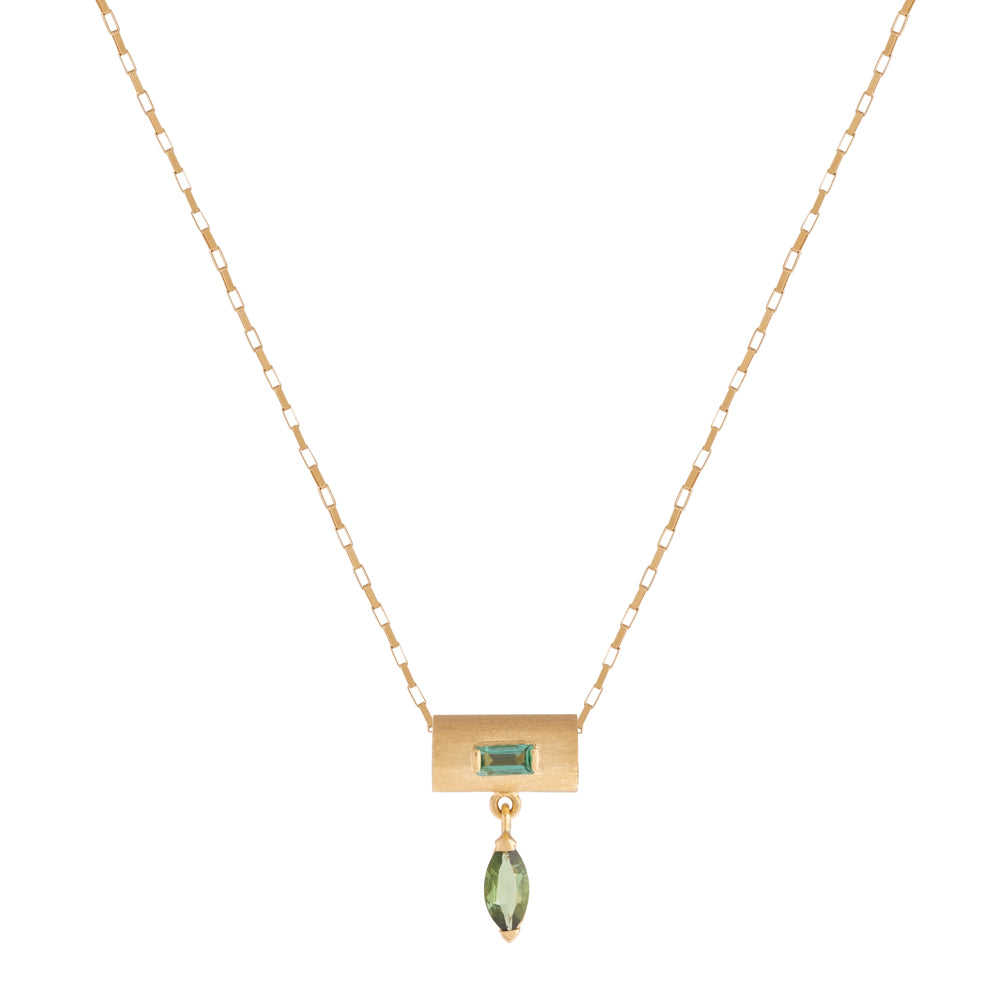 PINGENTE SEPARADOR COM ESMERALDA E TURMALINA VERDE