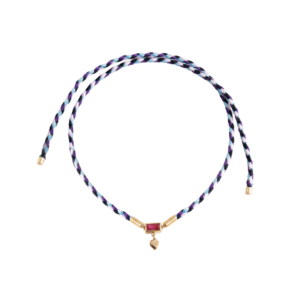 PULSEIRA FIO CORDA COM TURMALINA ROSA