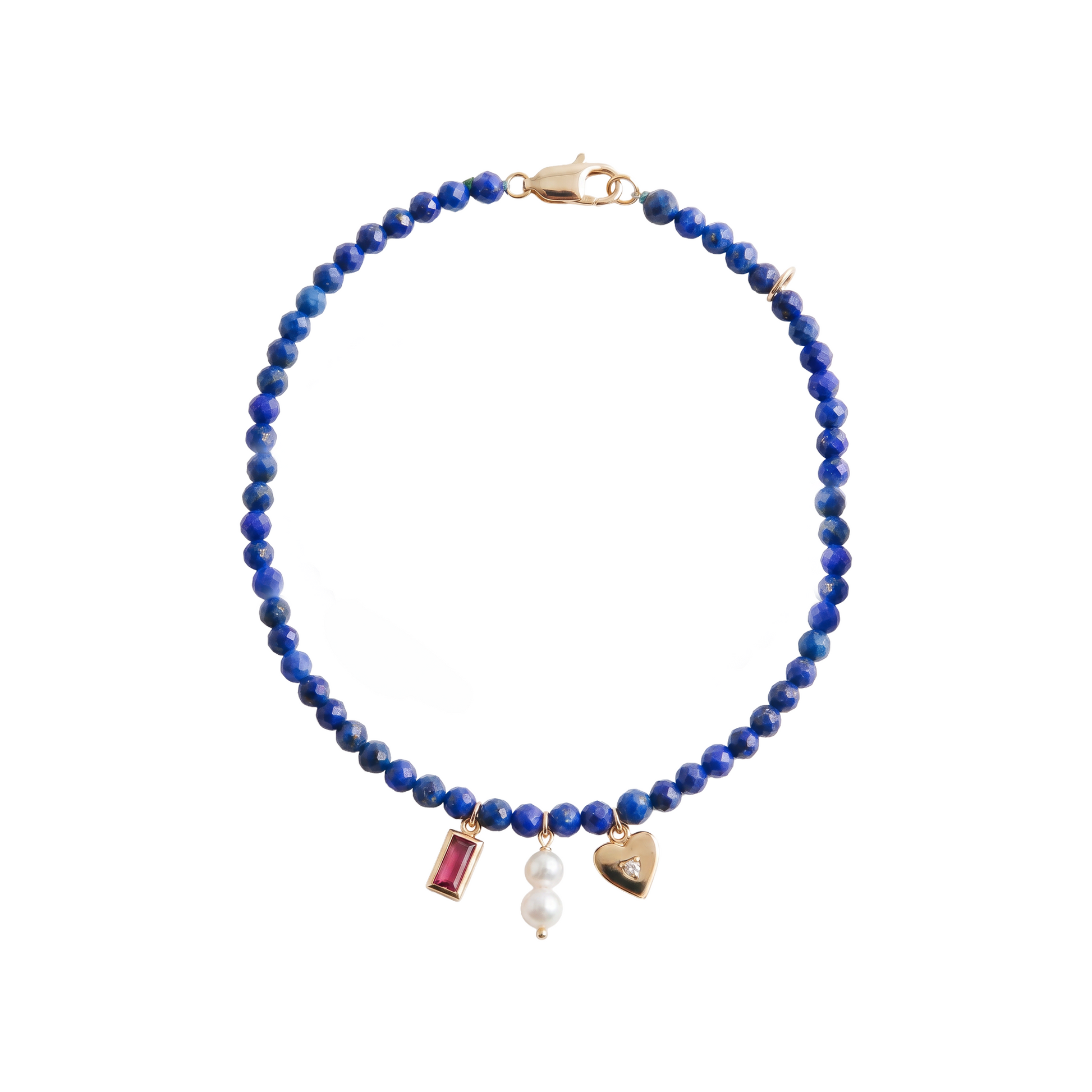 PULSEIRA GUARTZO AZUL COM TURMALINA ROSA