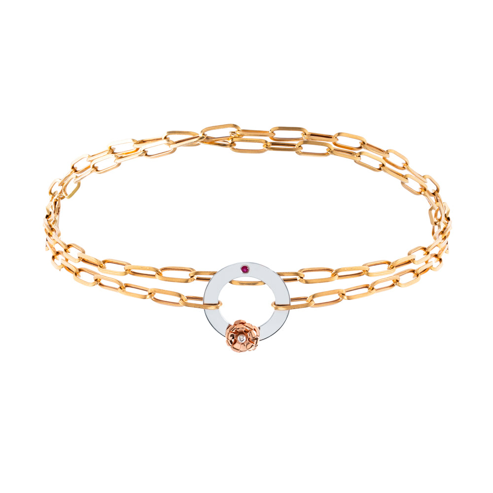 COLAR COM ROSA E RUBI