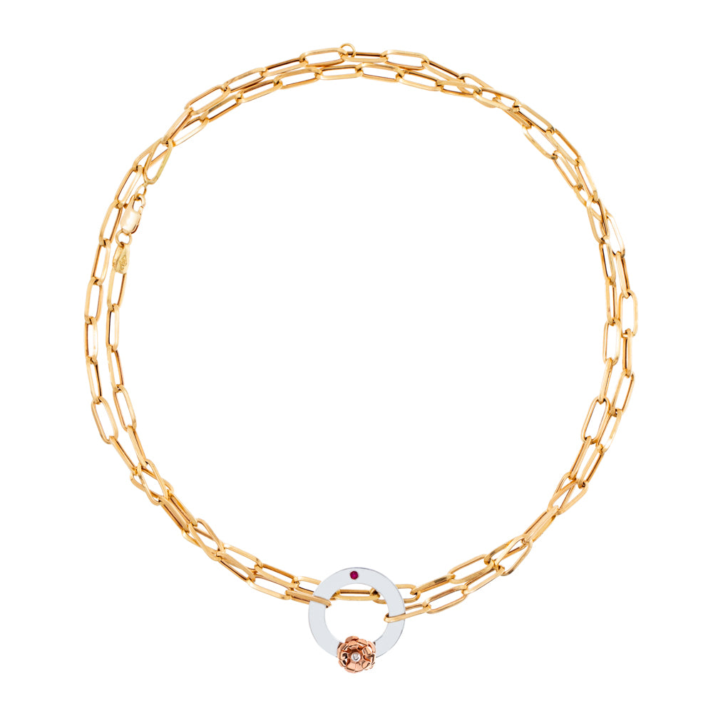 COLAR COM ROSA E RUBI