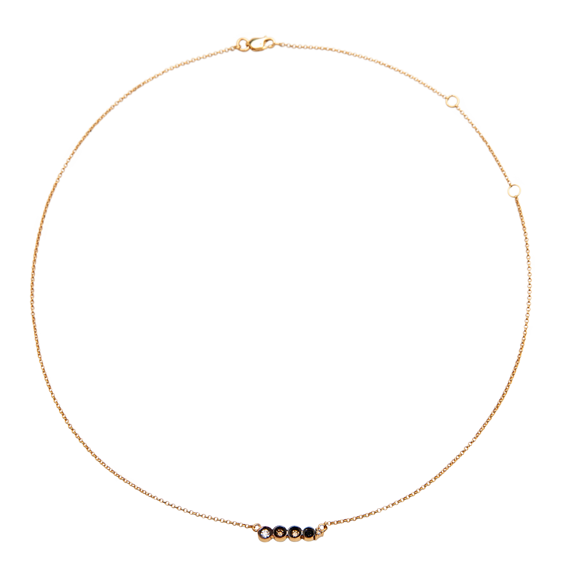 COLAR CHOKER COM DIAMANTES BRANCO, CHOCOLATE E NEGRO