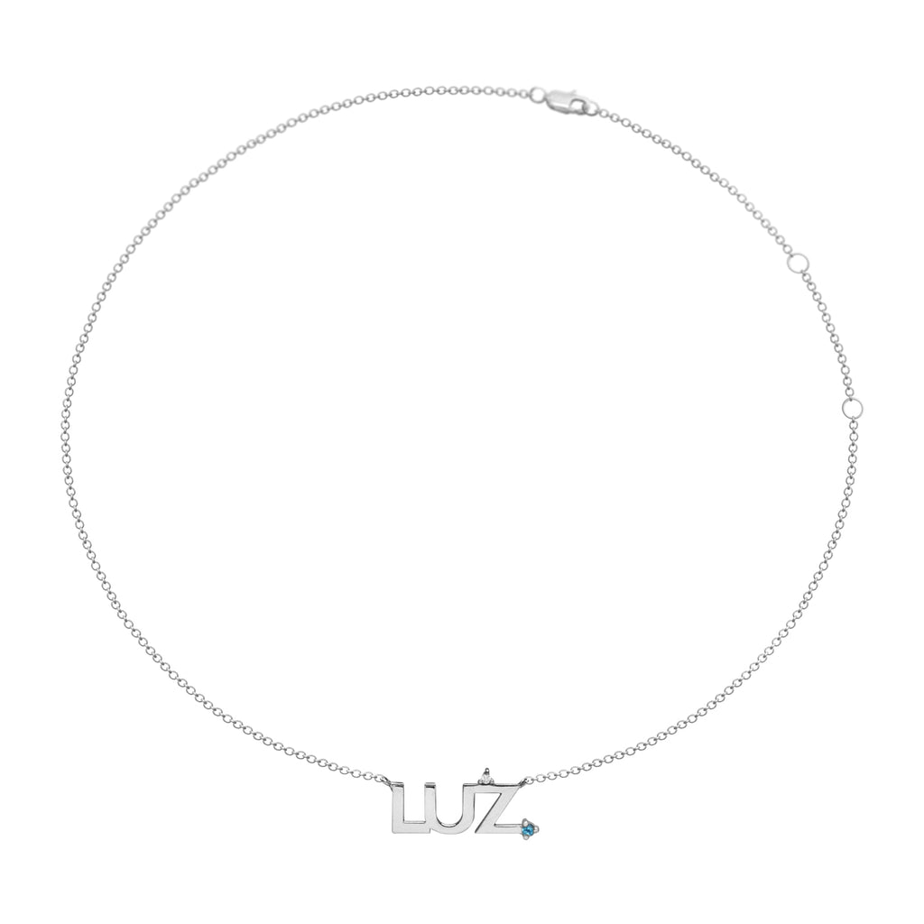 COLAR LUZ COM APATITA E DIAMANTE