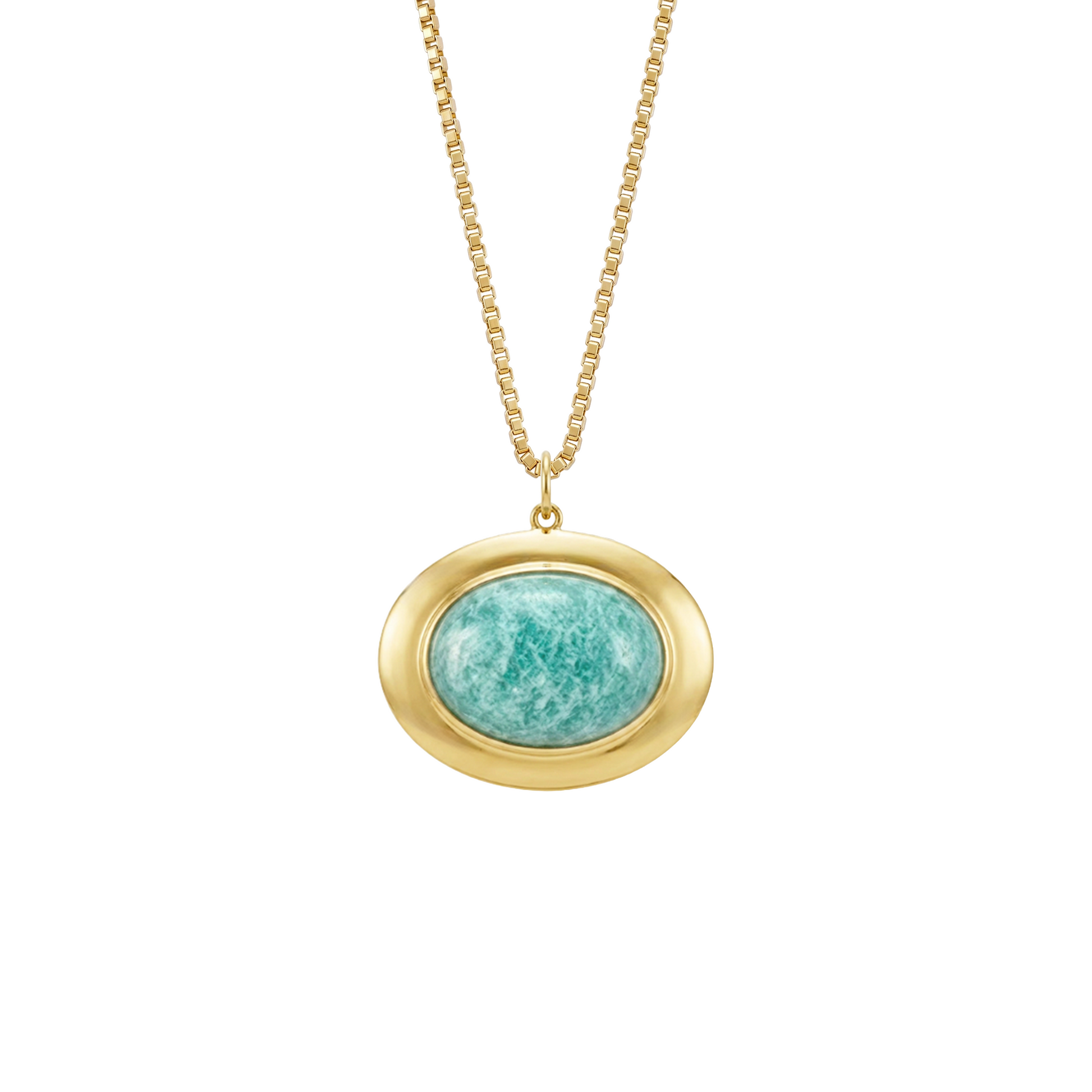 PINGENTE OVAL COM AMAZONITA VERDE