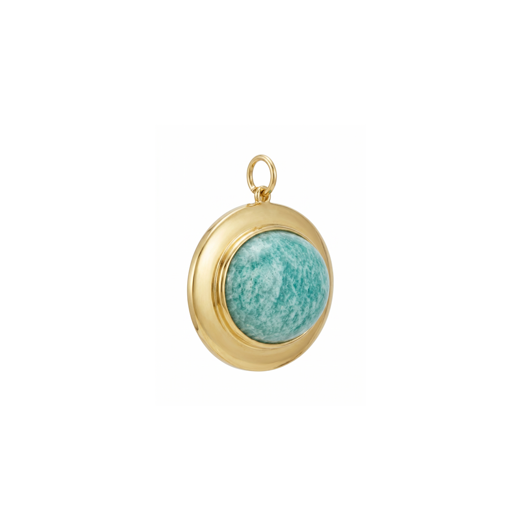 PINGENTE OVAL COM AMAZONITA VERDE