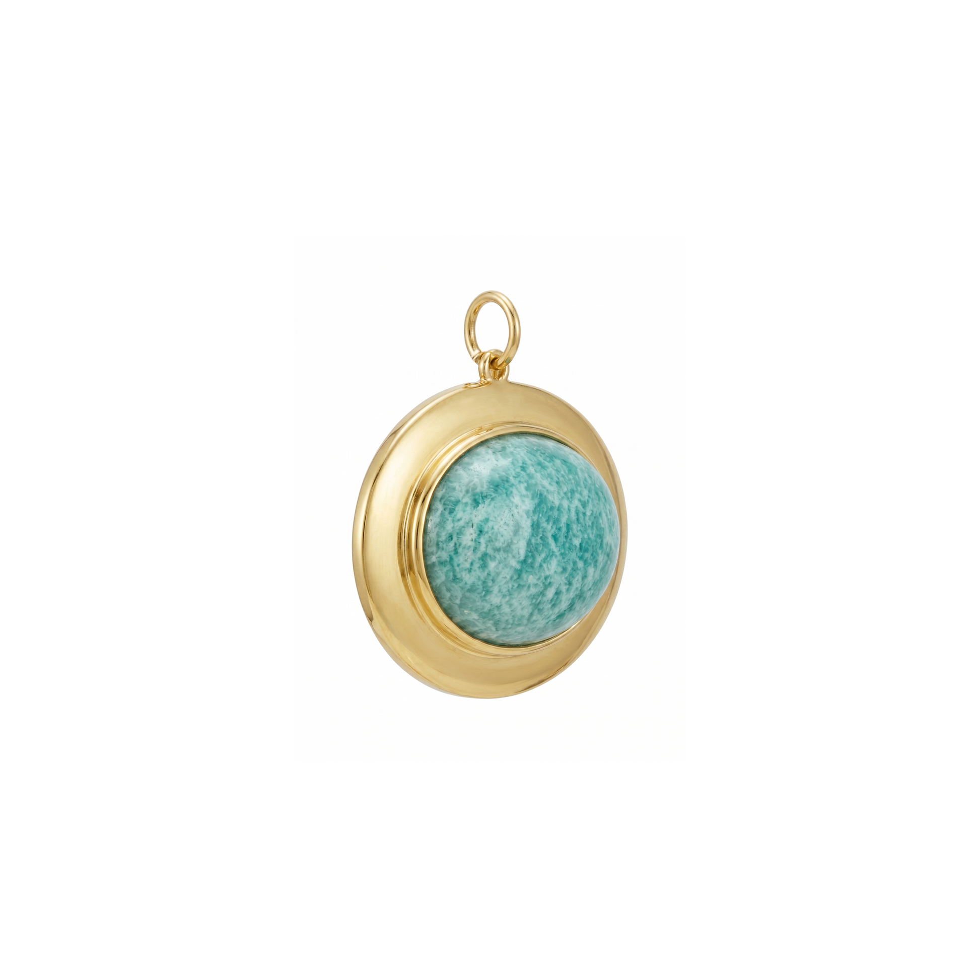 PINGENTE OVAL COM AMAZONITA VERDE