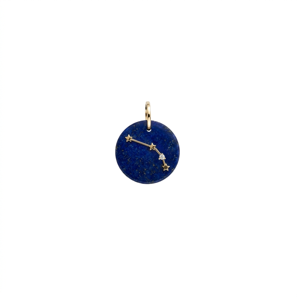 PINGENTE SIGNOS COM LÁPIS LAZÚLI E DIAMANTE