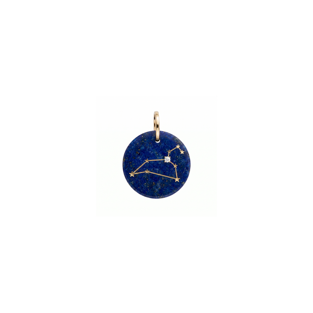 PINGENTE SIGNOS COM LÁPIS LAZÚLI E DIAMANTE