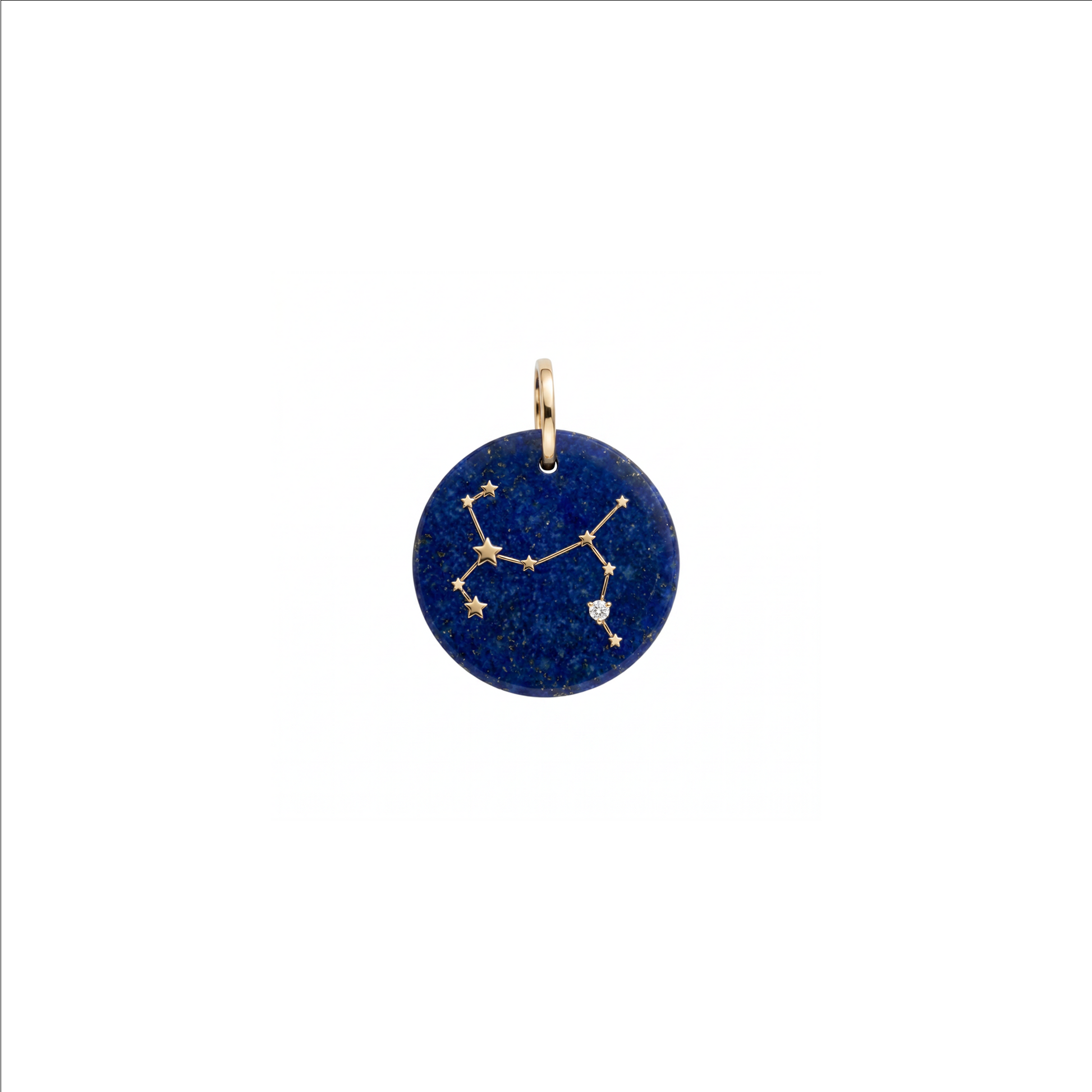 PINGENTE SIGNOS COM LÁPIS LAZÚLI E DIAMANTE