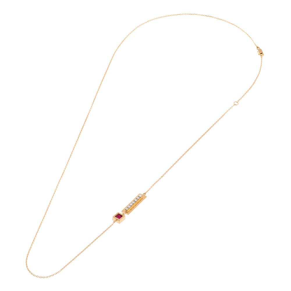 COLAR COM RUBI E DIAMANTES