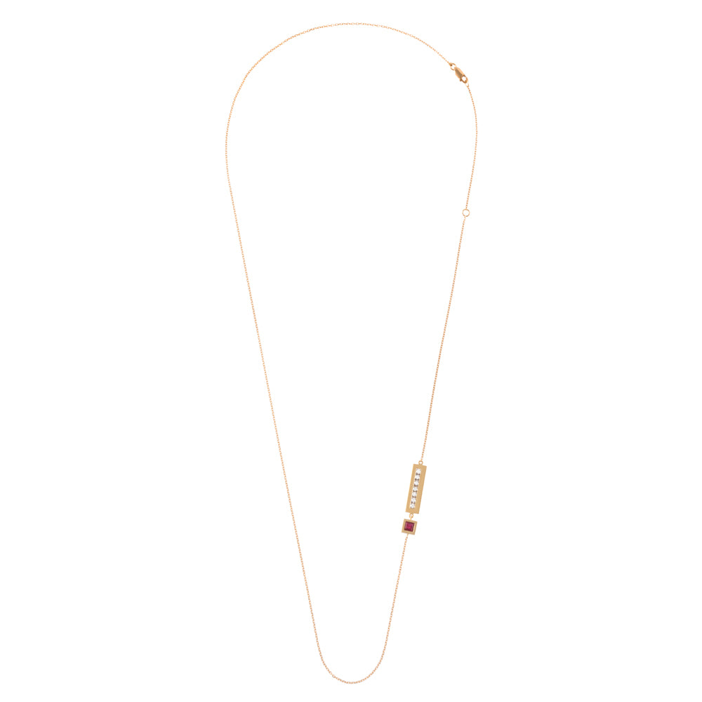 COLAR COM RUBI E DIAMANTES