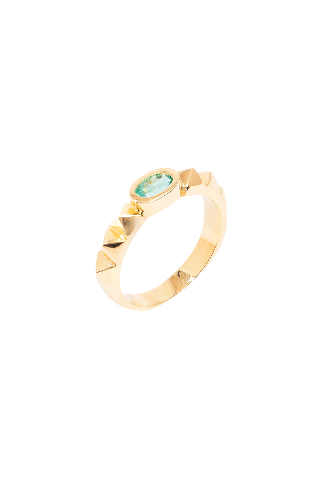 ANEL SPIKE COM ESMERALDA