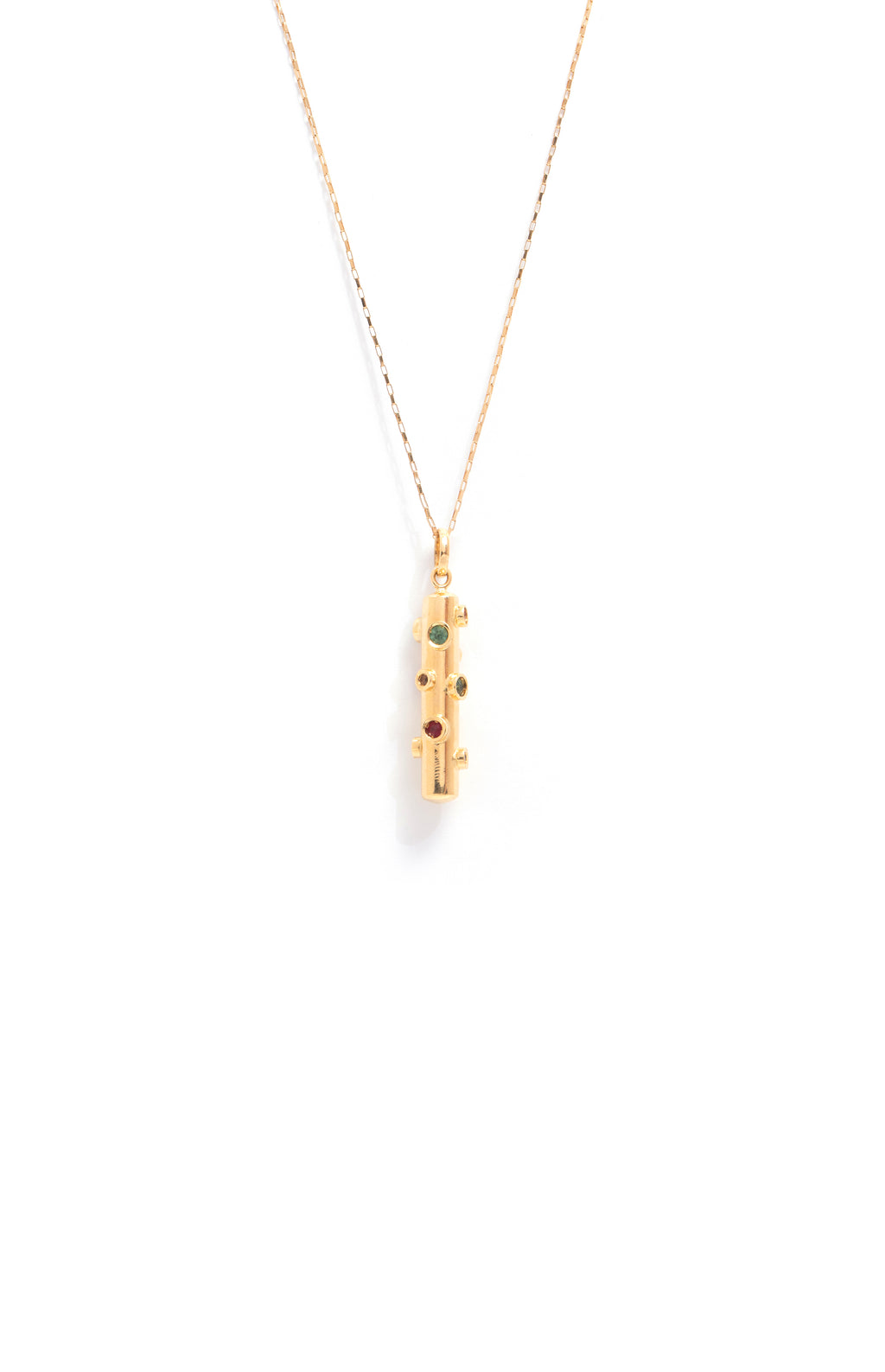 PINGENTE CILINDRO COM MULTIGEMAS