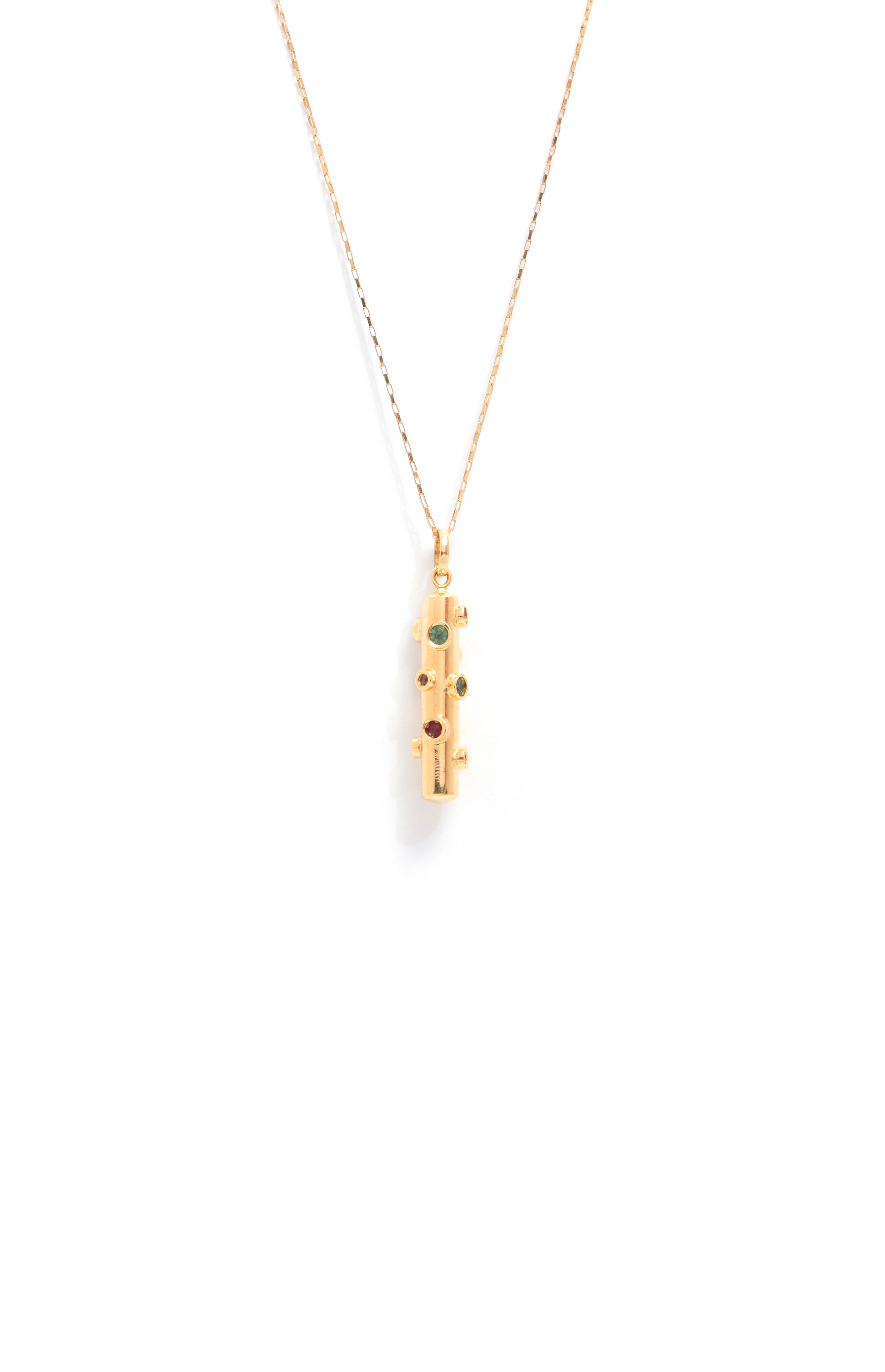 PINGENTE CILINDRO COM MULTIGEMAS