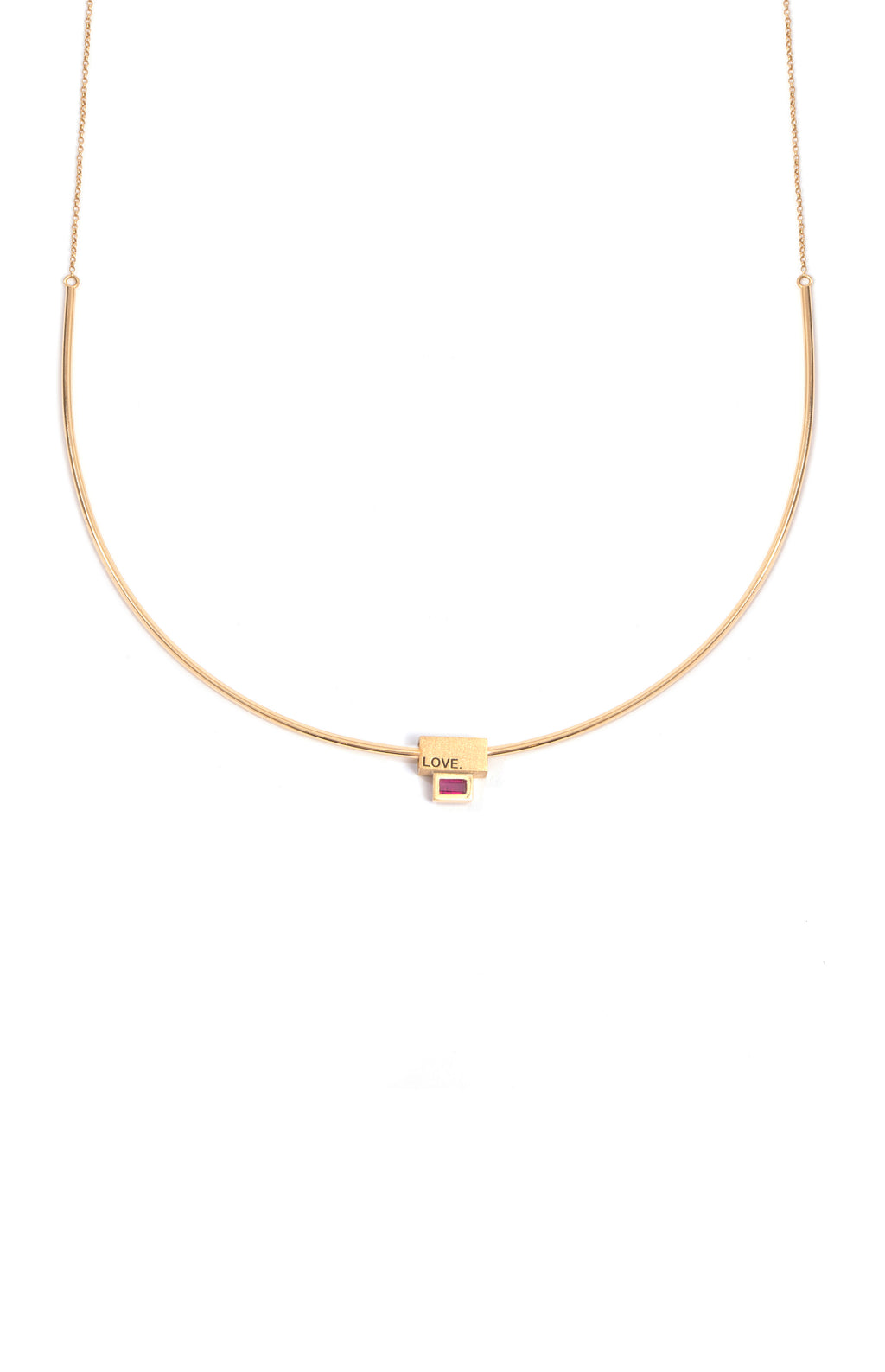 PINGENTE SEPARADOR "LOVE" COM RUBI