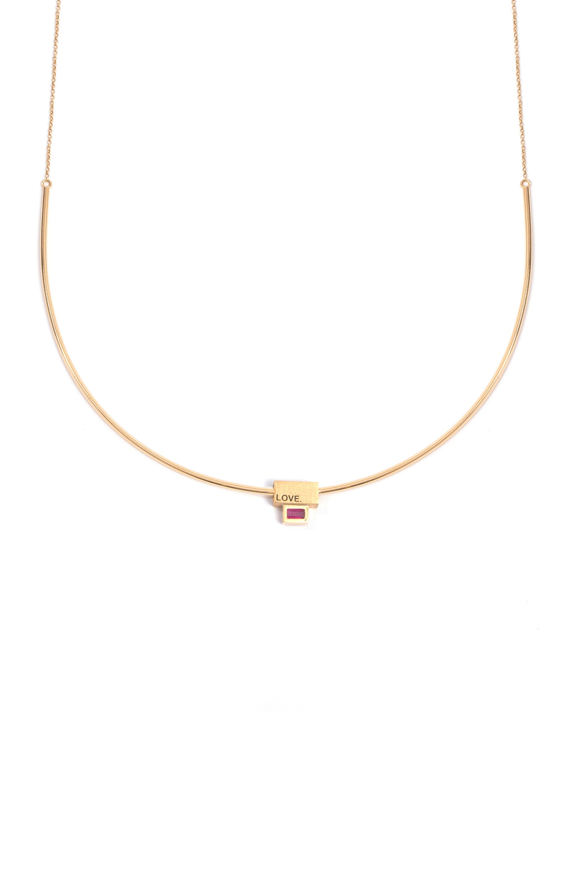 PINGENTE SEPARADOR "LOVE" COM RUBI