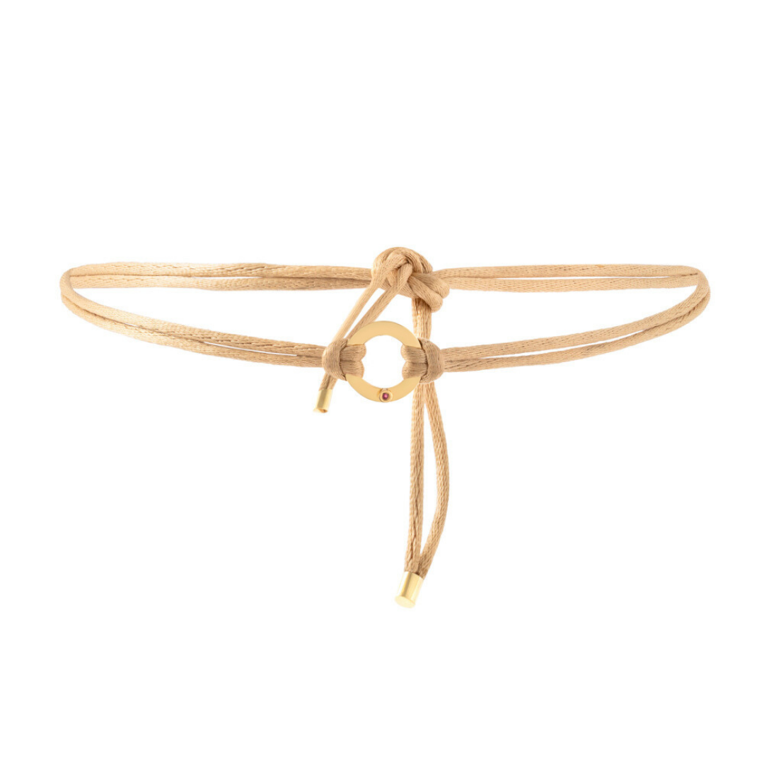 CHOKER FIO DE SEDA COM PINGENTE CÍRCULO