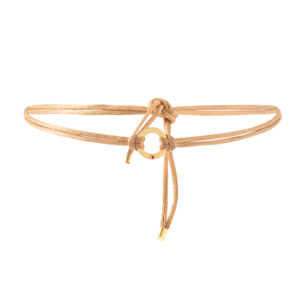 CHOKER FIO DE SEDA COM PINGENTE CÍRCULO