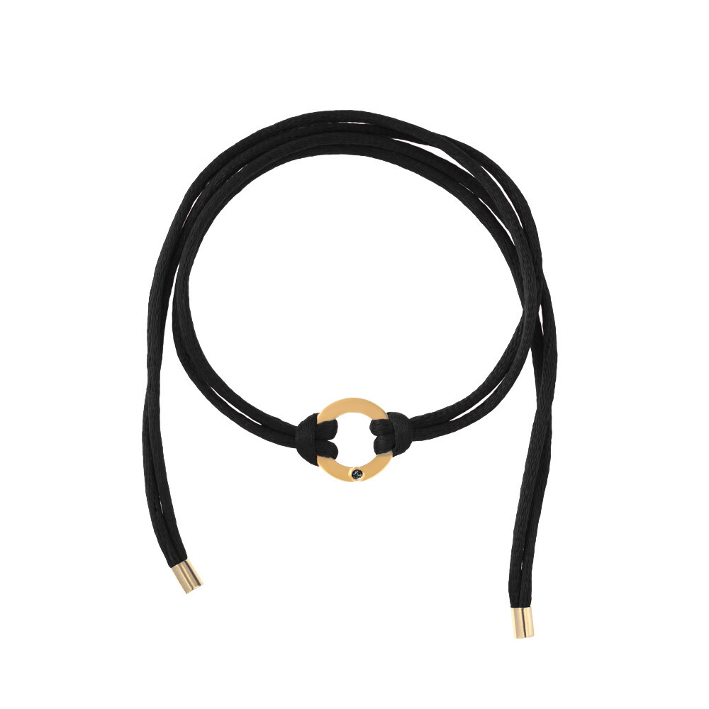 PULSEIRA FIO DE SEDA COM PINGENTE CÍRCULO