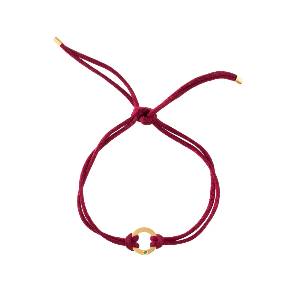 PULSEIRA FIO DE SEDA COM PINGENTE CÍRCULO