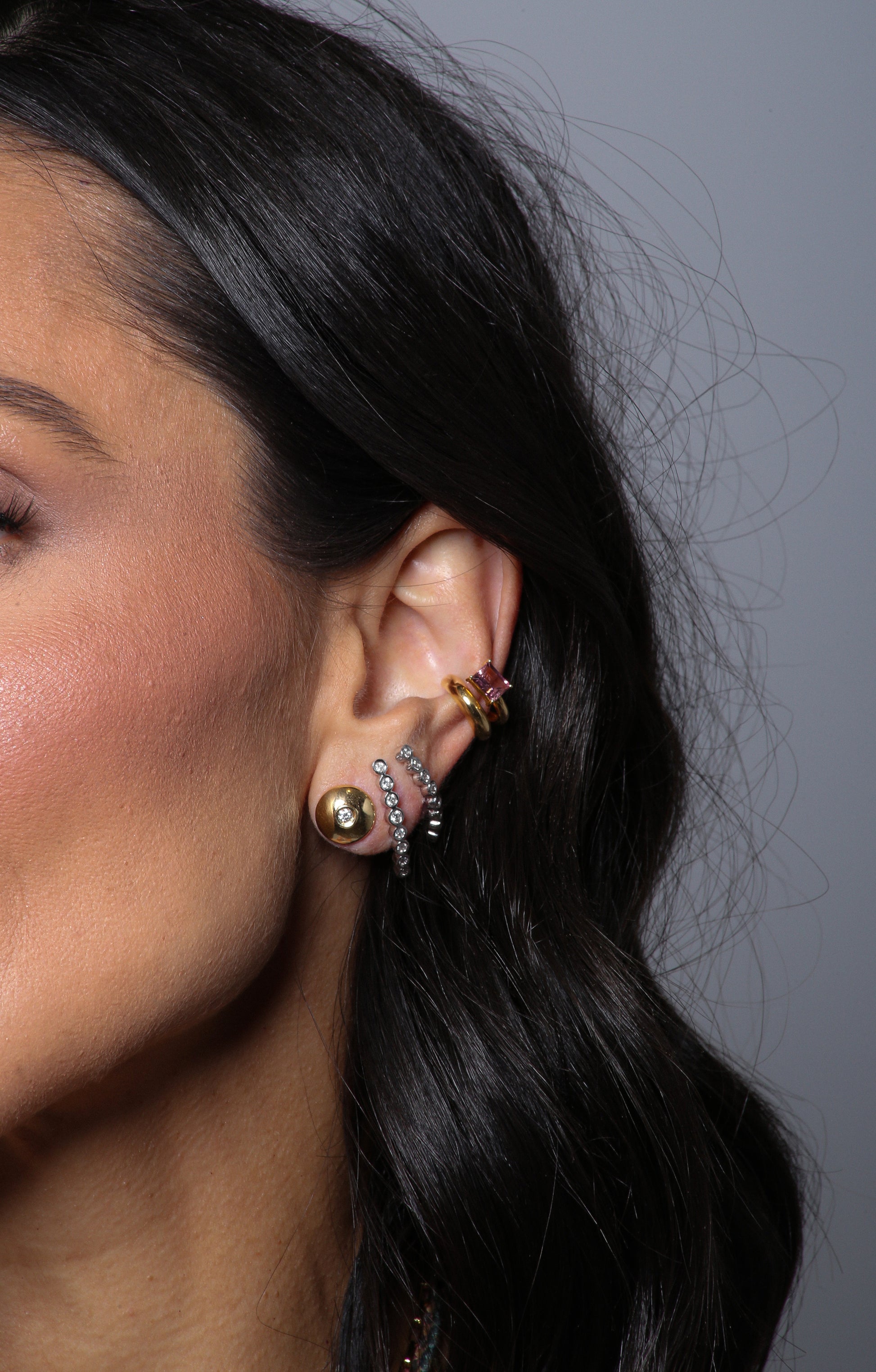 PIERCING DUPLO COM TURMALINA ROSA