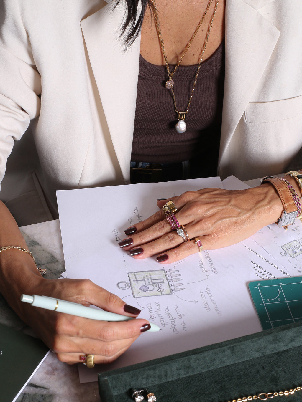 ANEL COCAR RUBI E TURMALINA ROSA