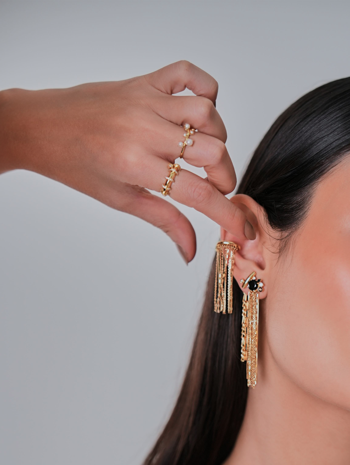 ANEL COM PÉROLAS E DIAMANTES