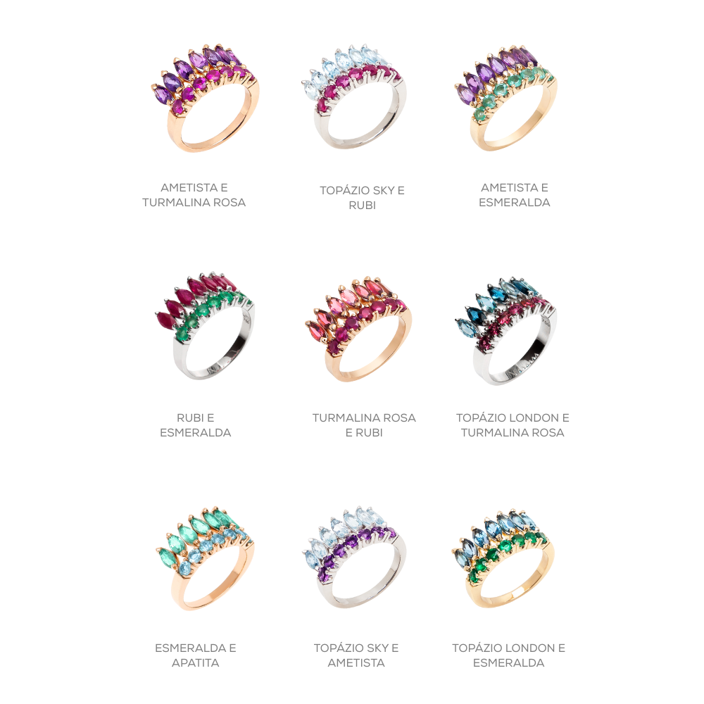 ANEL COCAR TOPÁZIO SKY E AMETISTA