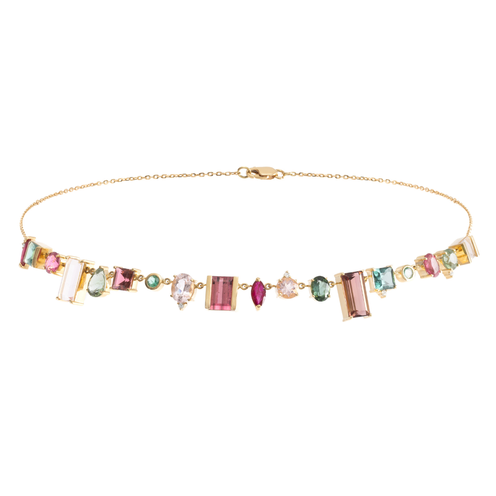 COLAR TURMALINAS, RUBIS, ESMERALDAS E DIAMANTE