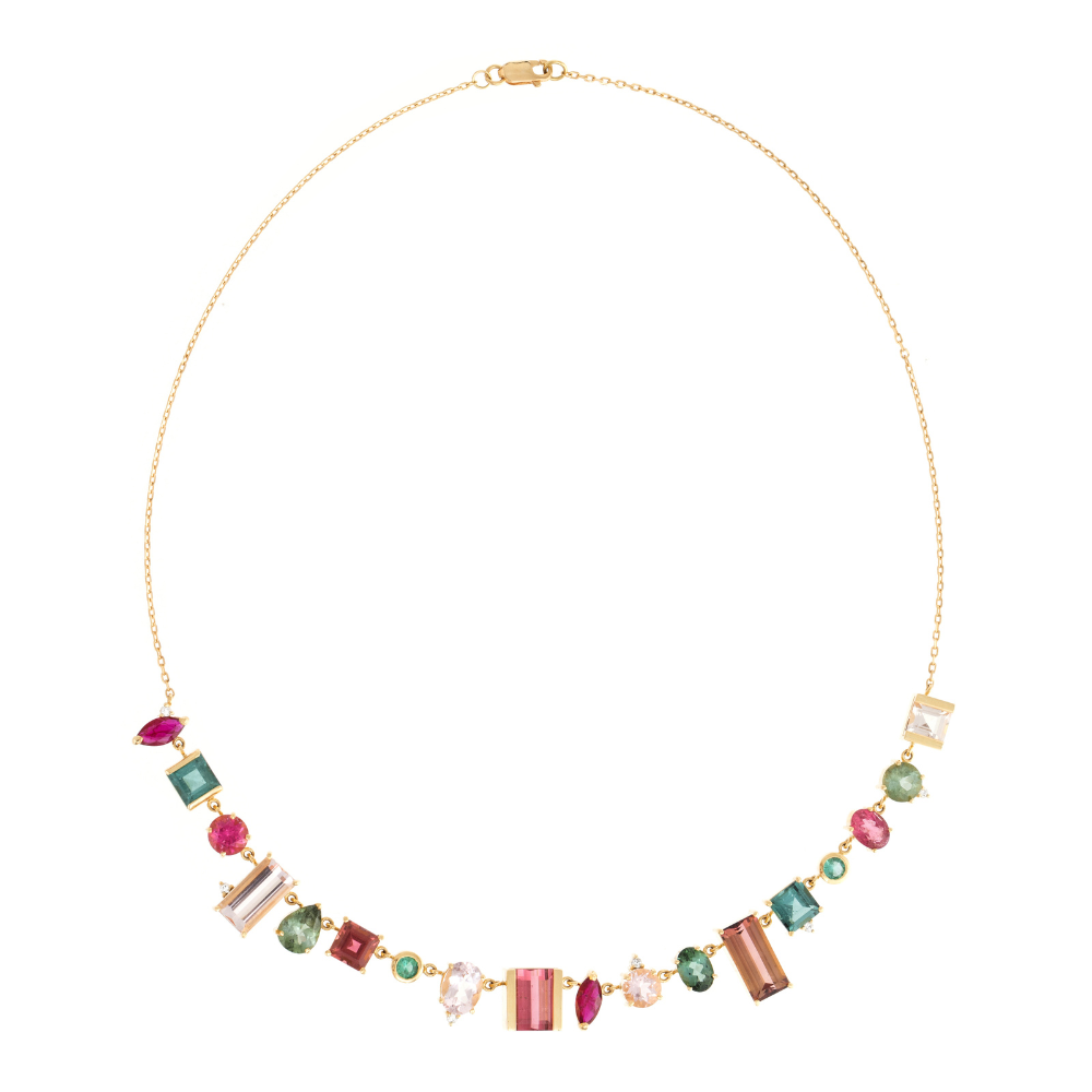 COLAR TURMALINAS, RUBIS, ESMERALDAS E DIAMANTE