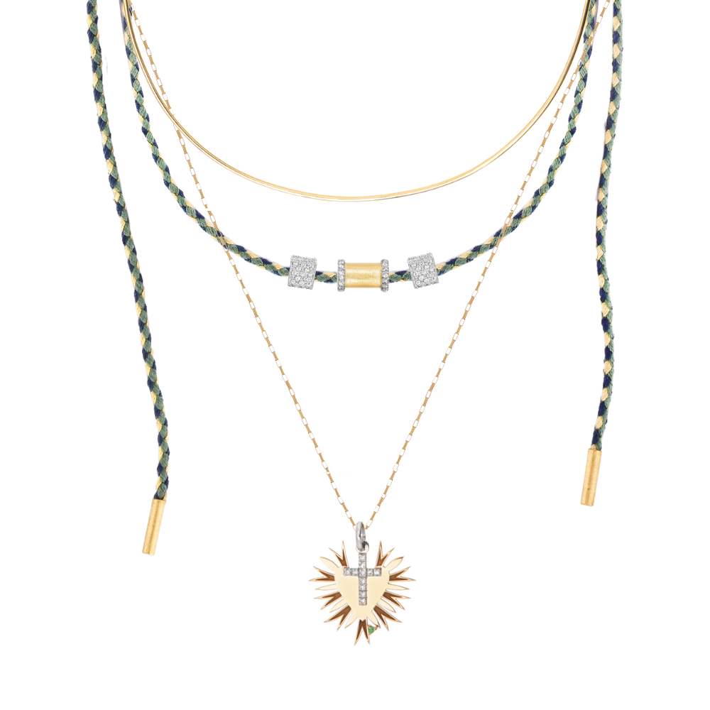 PINGENTE SEPARADOR  CRAVEJADO COM DIAMANTES